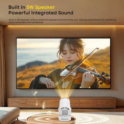 Smart Projector HY300Pro+ - 4K Decode, 290 ANSI Lumens, Auto Keystone Correction, Built-In 5W Speaker, Dual WiFi 6, Bluetooth 5.4, Android 11, Native 1280x720P for Home Cinema and Portable Movie Entertainment