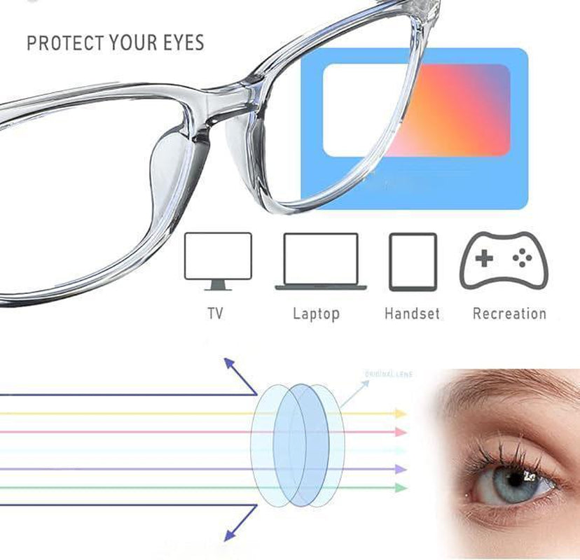 Fashion Computer Gaming Glasses,Square Fashion ,Party,Tv Glasses,Lightweight Frame Eyewear,Men/Women，Clear Gaming Glasses,Daily Use