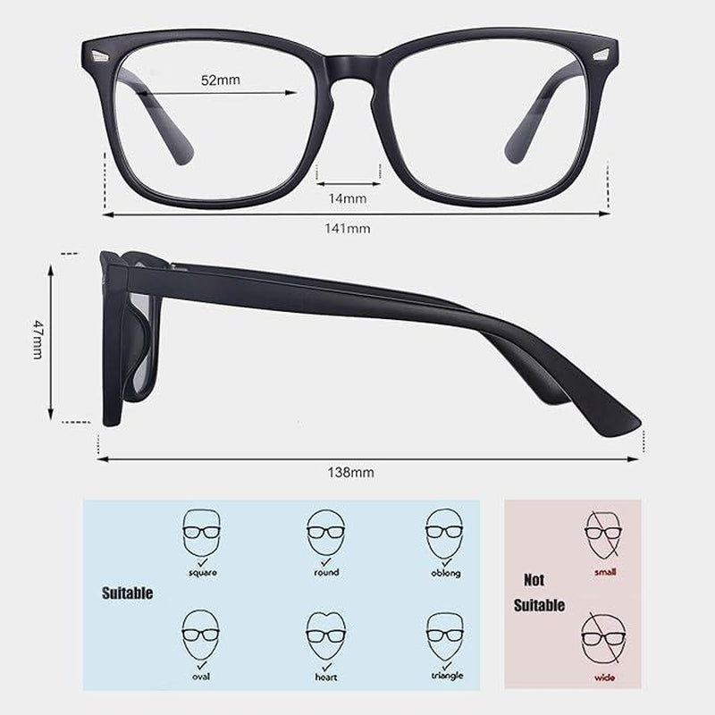Fashion Computer Gaming Glasses,Square Fashion ,Party,Tv Glasses,Lightweight Frame Eyewear,Men/Women，Clear Gaming Glasses,Daily Use